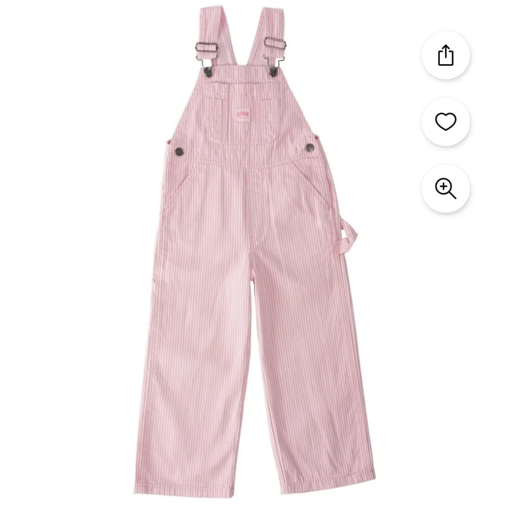 Baby pink and white bib overalls size 12 months